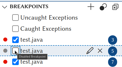 Disable breakpoint
