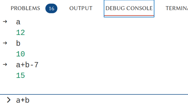 Debug console